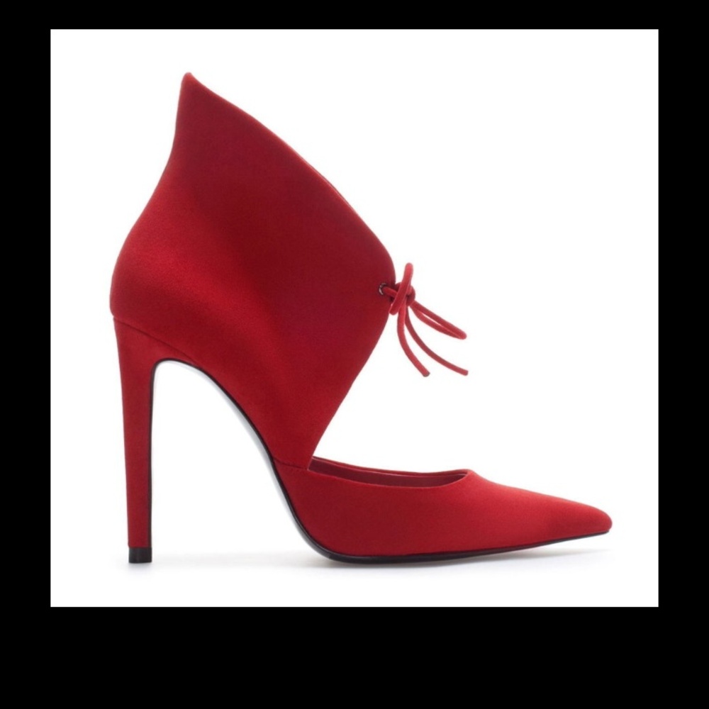 NWT Zara Red Suede Ankle Shoes/Boots size 6
